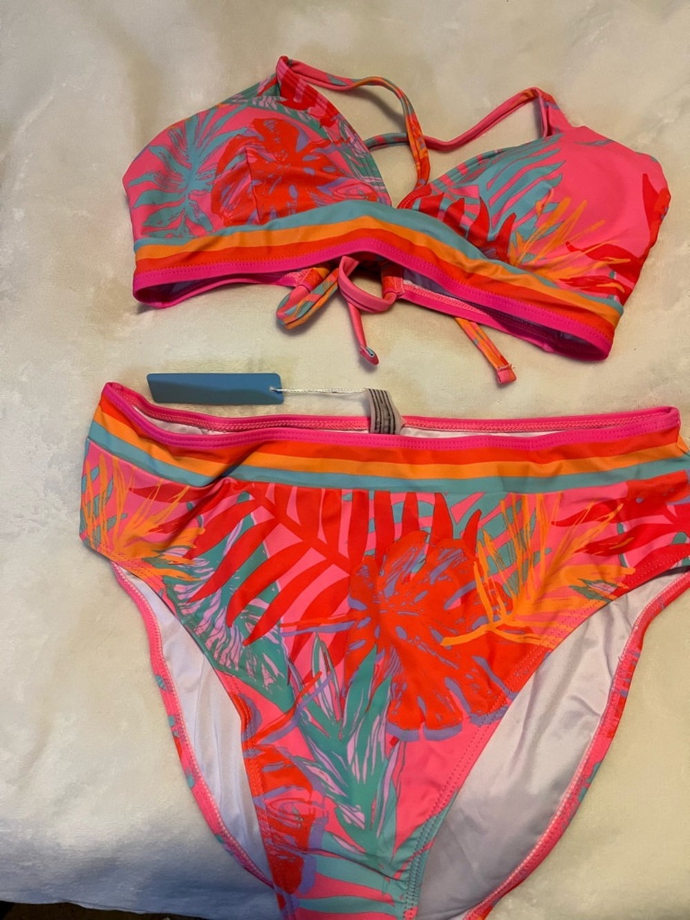 Women’s Tropical Pink Multi-Color Bikini Set